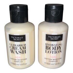 Victoria's Secret Acai Hydrating Body Lotion & Ultrarich Cream Wash 3.4 fl oz
